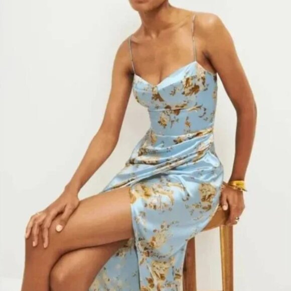 Reformation Dresses & Skirts - Reformation Marguerite Silk Dress in Heavenly Blue